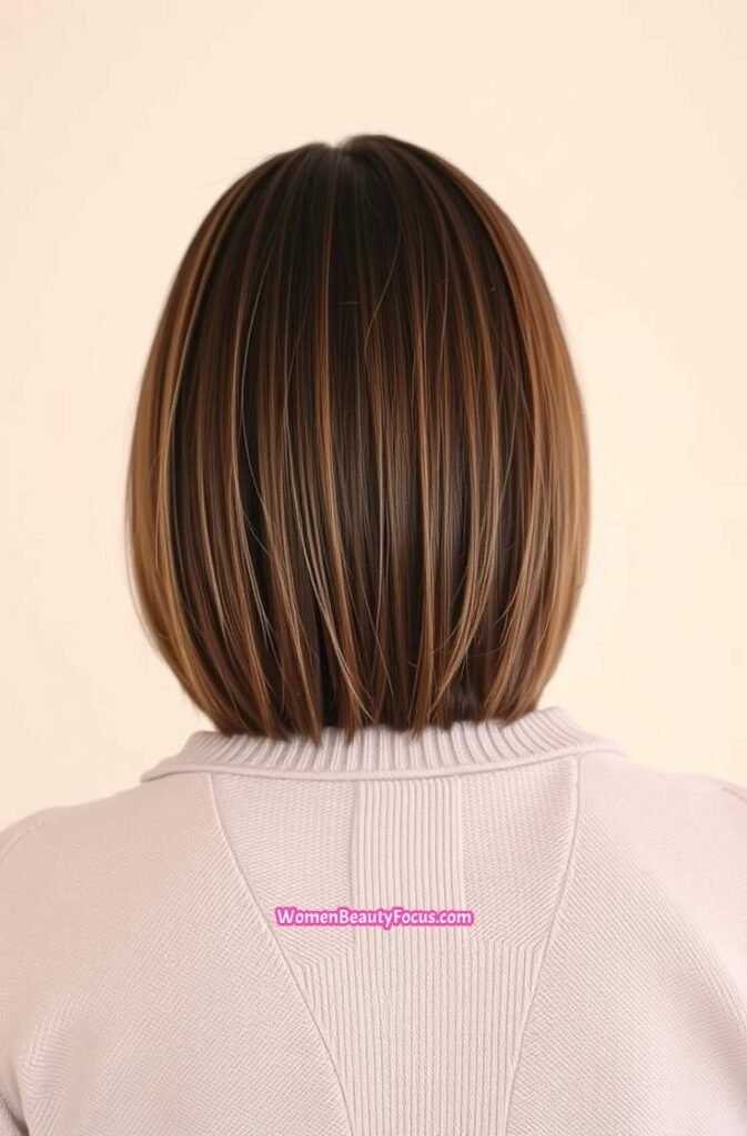 16. Back View of a Smooth A Line Bob Back View