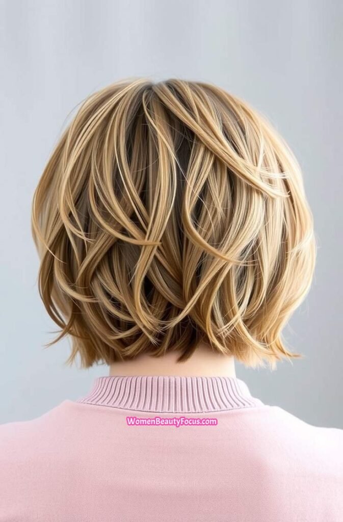 16. Bob with Feathered Layers Back View