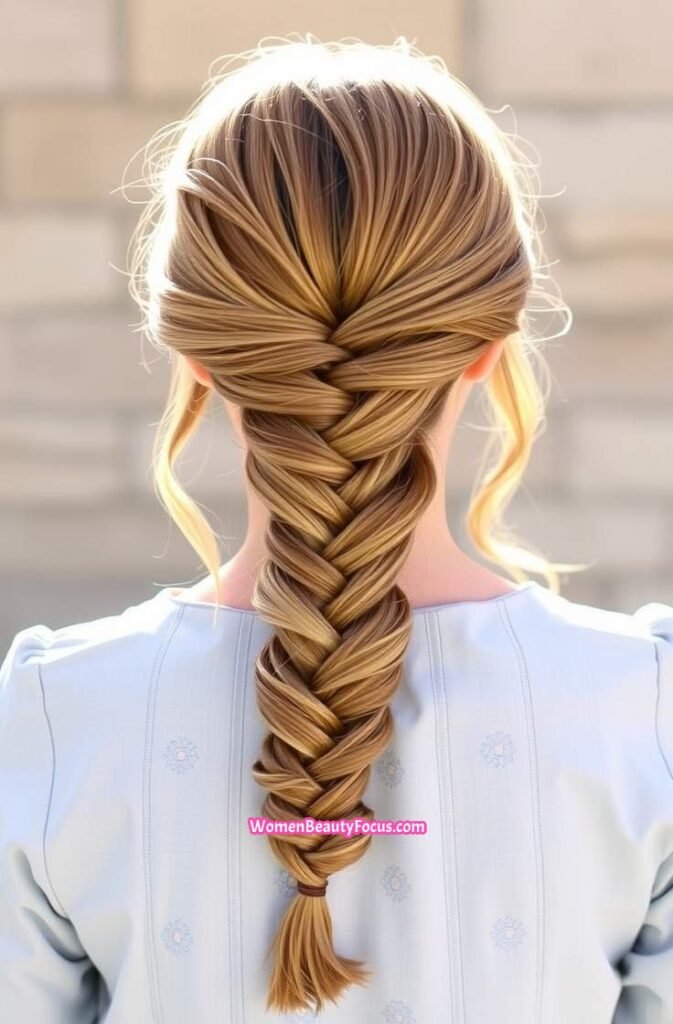 16. Elegant Fishtail Braid Back View