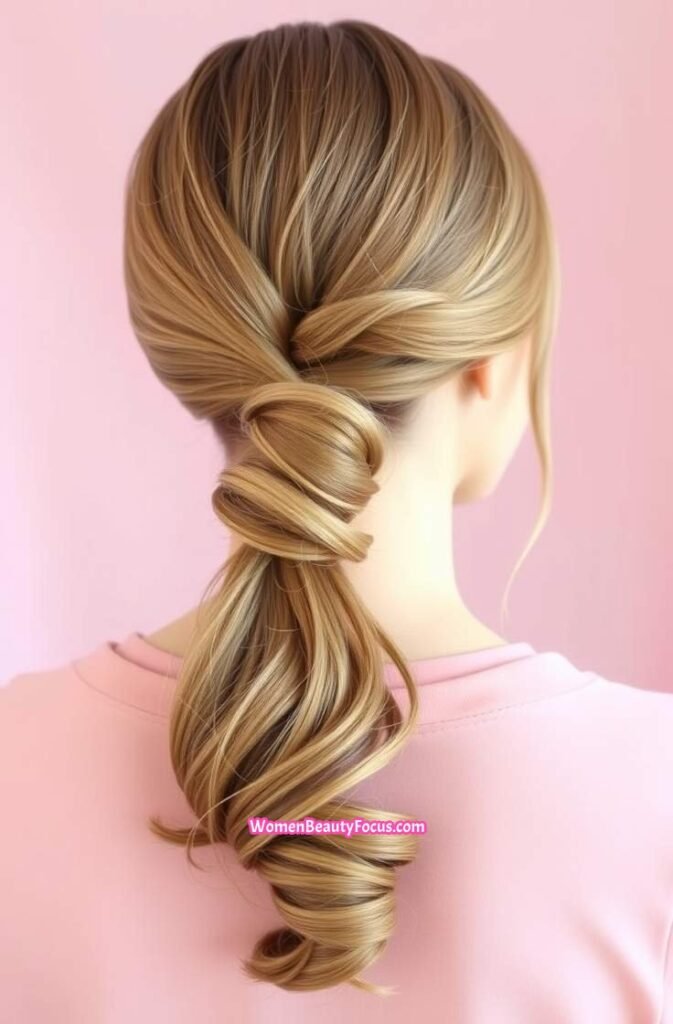 16. Elegant Twist In Ponytail Back View