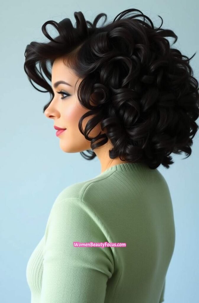 16. Shag with Voluminous Curls Side View