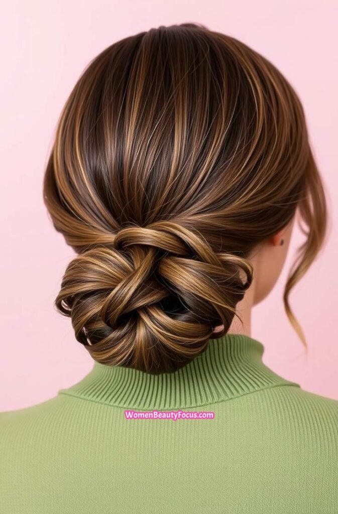 16. Simple Low Bun Back View