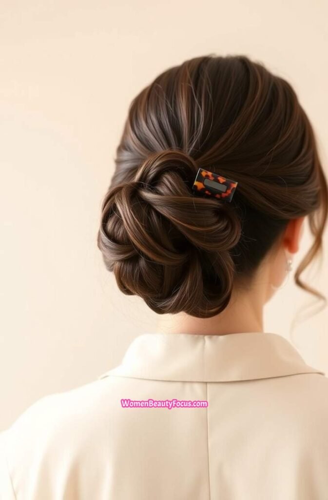 16. Voluminous Clipped Up Twist Back View