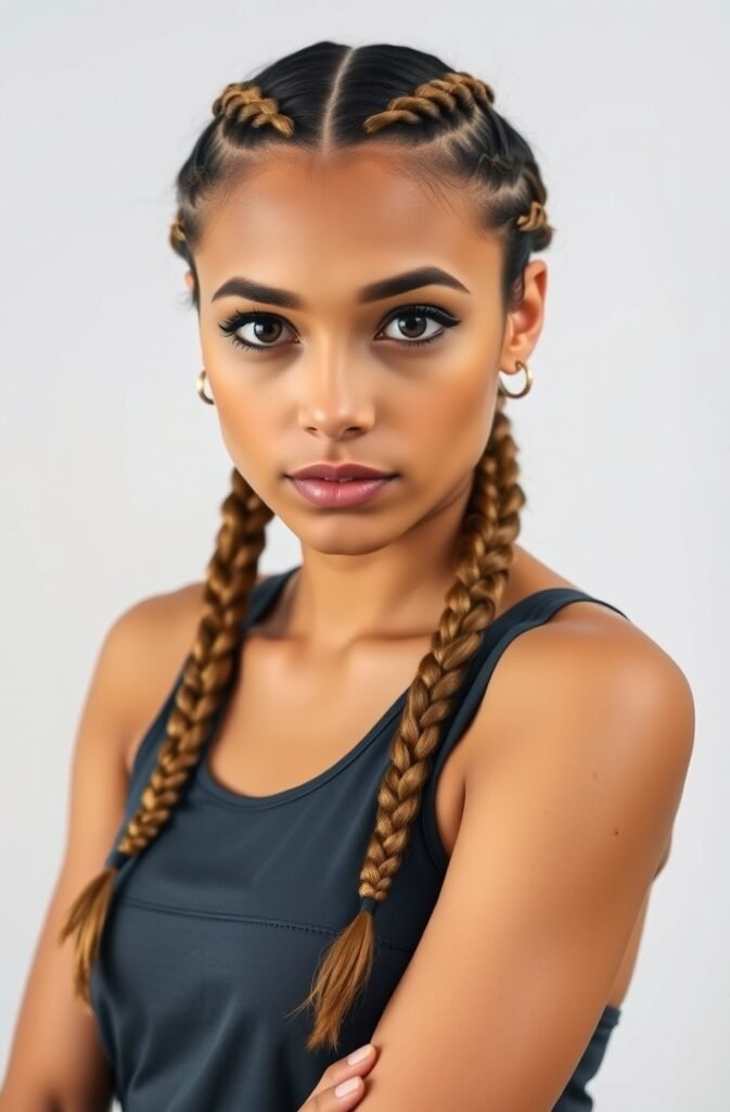 17. Boxer Braids Front View