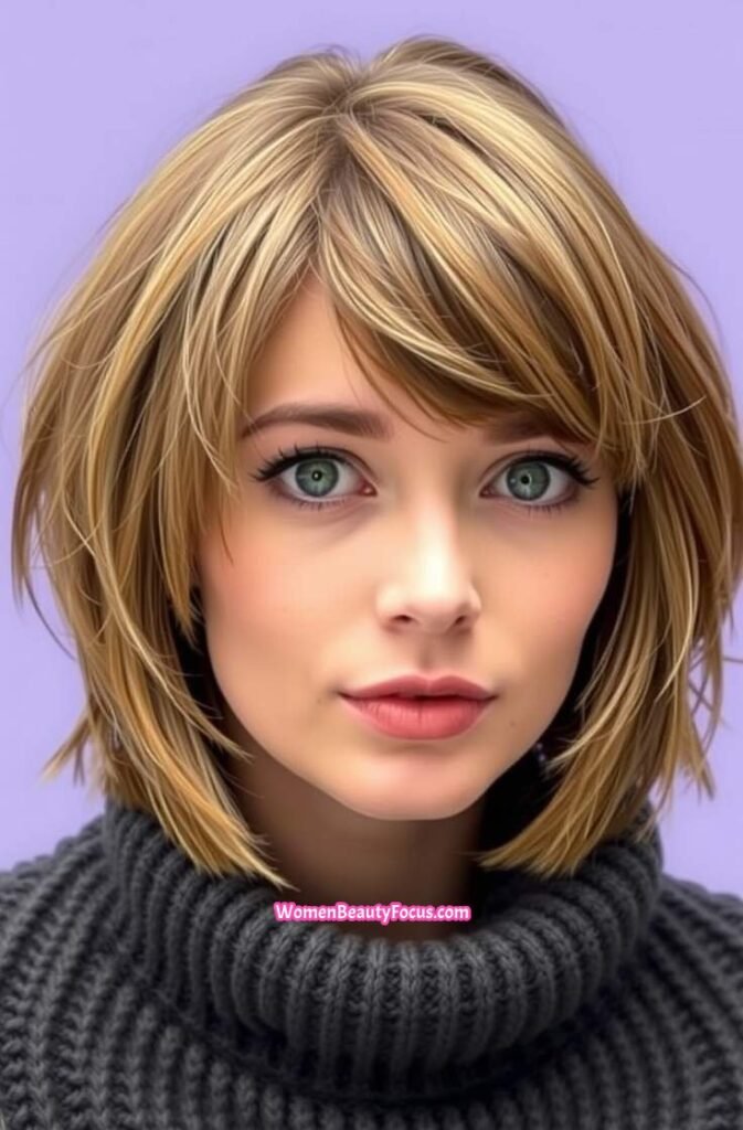 17. Choppy Bob with Full Bangs FrontStraight View