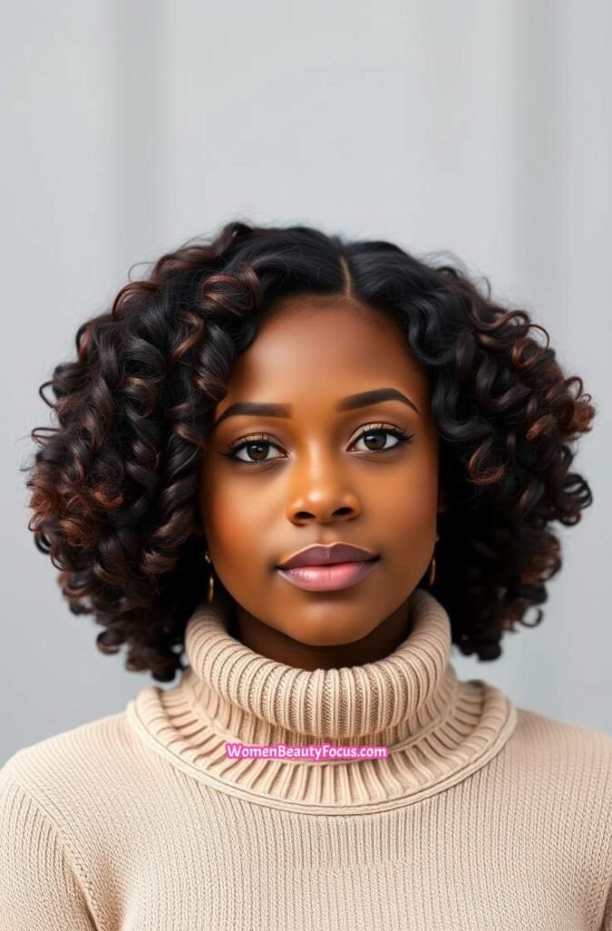 17. Curly Bob with Defined Ringlets FrontStraight View