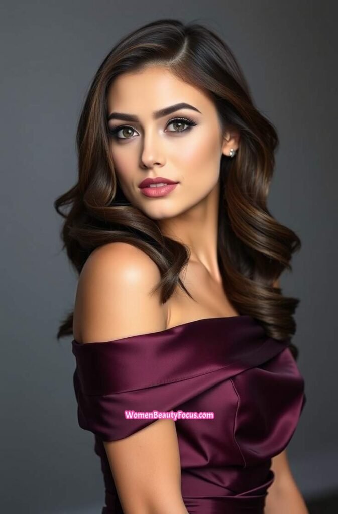 17. Glamorous Side Parted Waves Front View