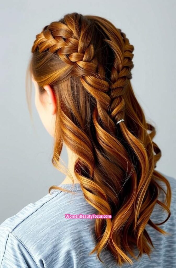17. Half Up Braided Crown Front View 1