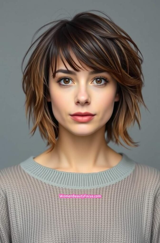 17. Shaggy Bob with Playful Tousled Layers FrontStraight View