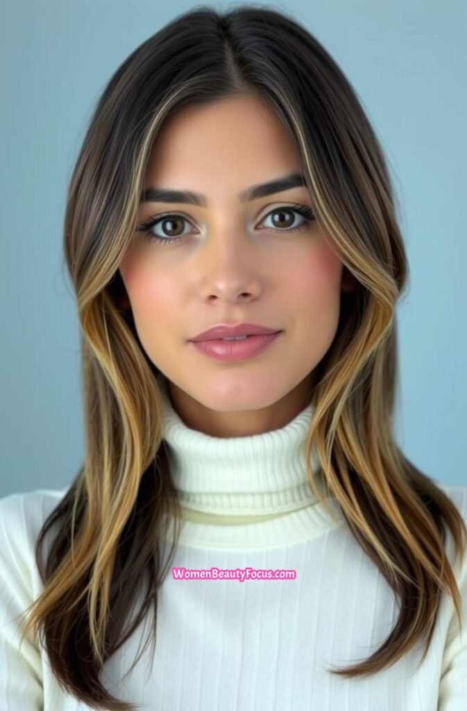 17. Shoulder Length Layers with Subtle Highlights FrontStraight View