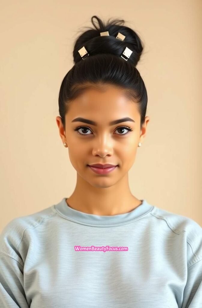 17. Spiky Top Knot with Mini Claws Front View