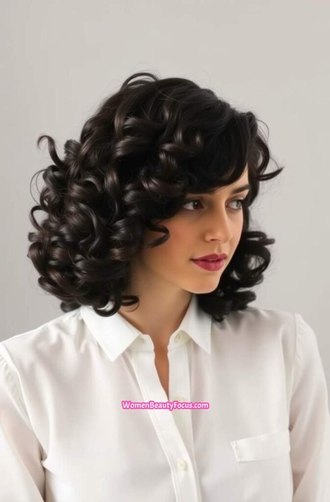 17. Tightly Curled Bob FrontStraight View