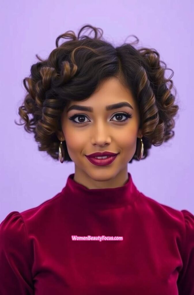17. Voluminous Curled Bob Front View