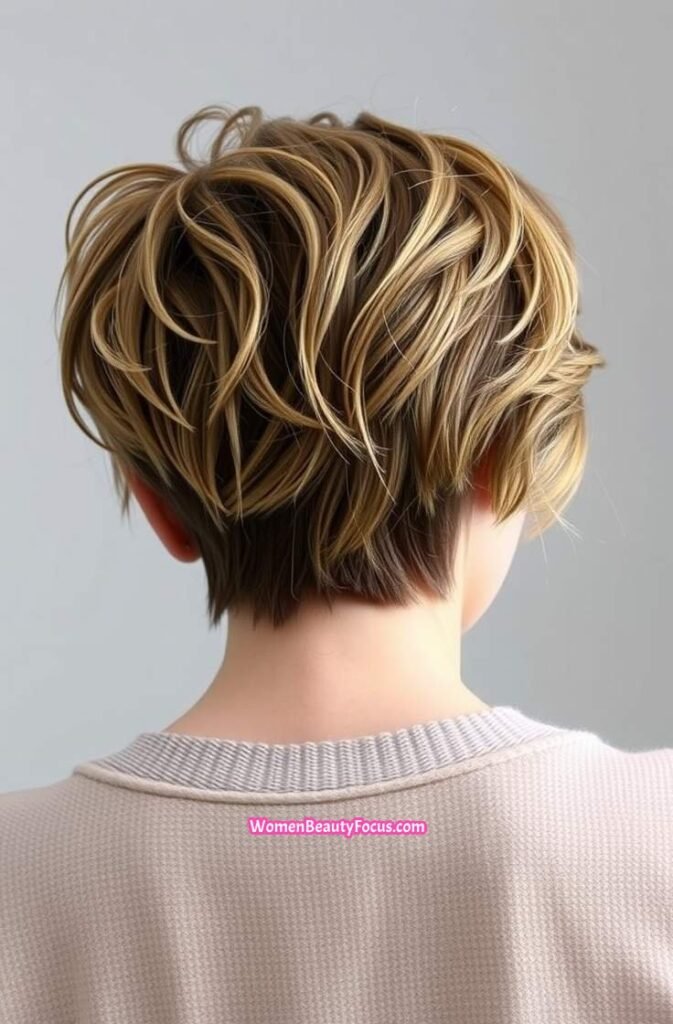 18. Back View of a Tousled Crop Back View