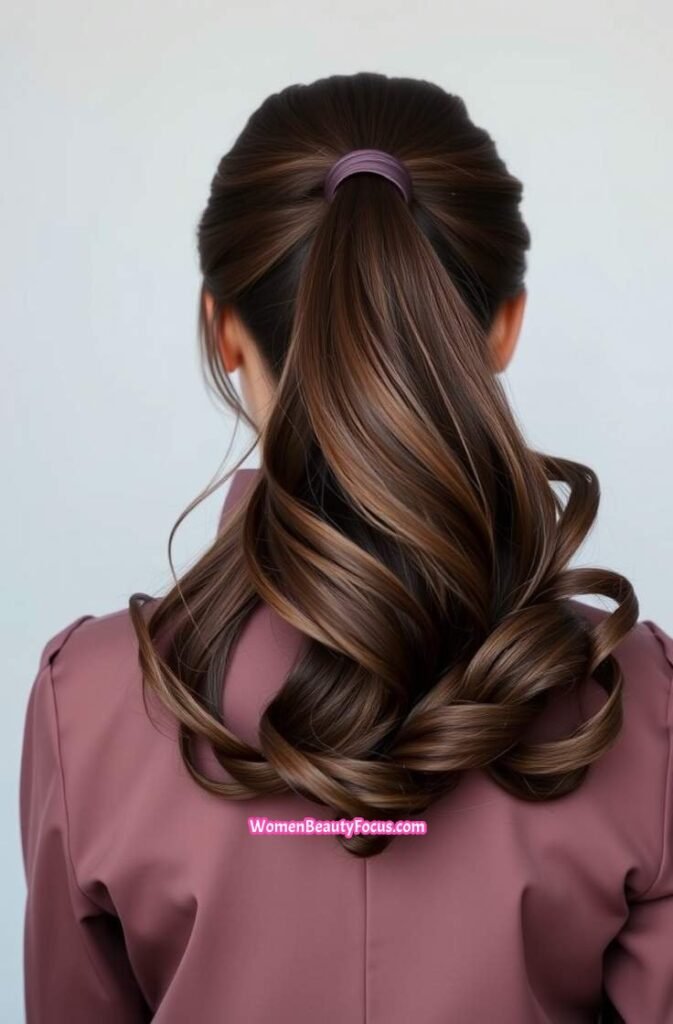 18. Classic Half Up Butterfly Ponytail Back View