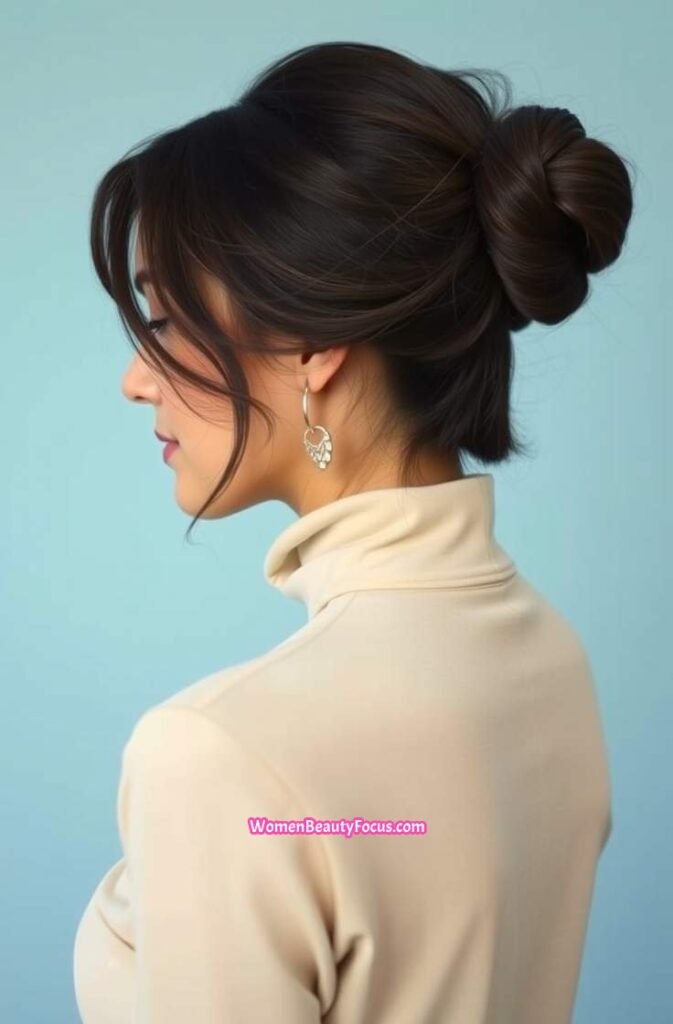 18. French Twist with Soft Flyaways Side View