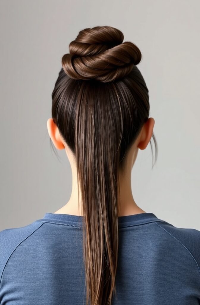 18. High Twisted Bun Back View