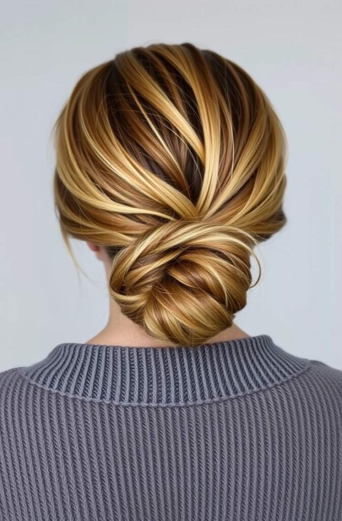 18. Messy Low Bun Back View