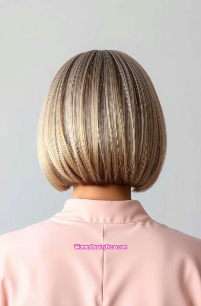 18. Sleek Cropped Bob with Underlayer Back View