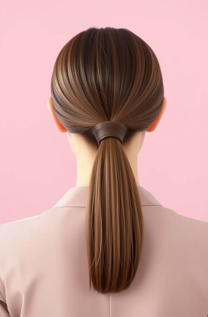 18. Sleek Low Ponytail Back View