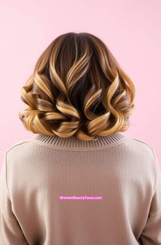 18. Voluminous Bob with Curls Back View