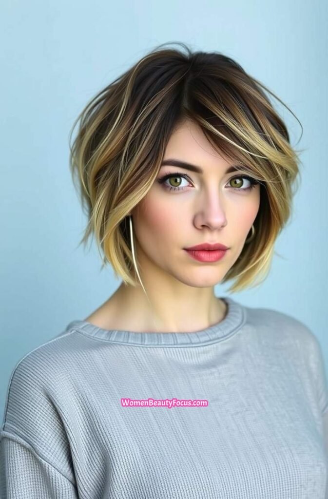 19. Shaggy Bob with Defined Waves FrontStraight View