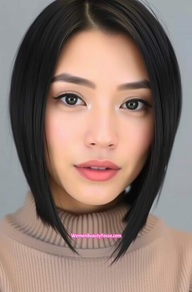 19. Sleek Straight Bob with Hidden Layers Front View