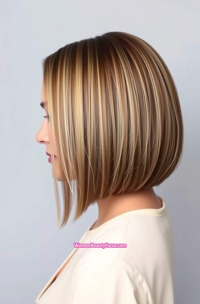 19. Slicked Back Bob with Volume FrontStraight View