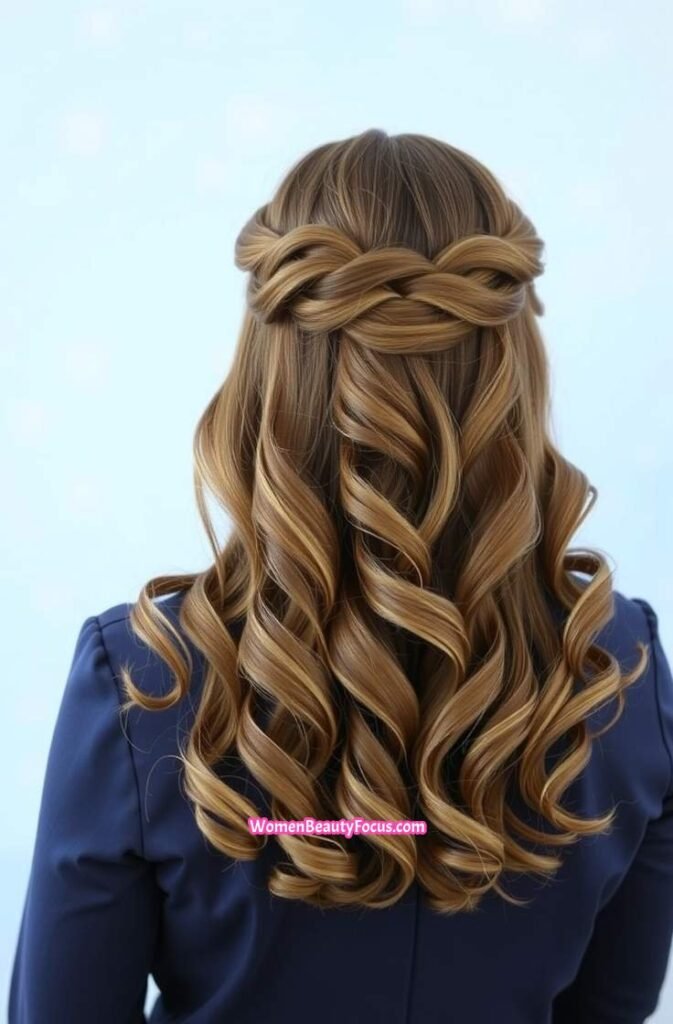 2. Back View of a Woman with Soft Curls Back View