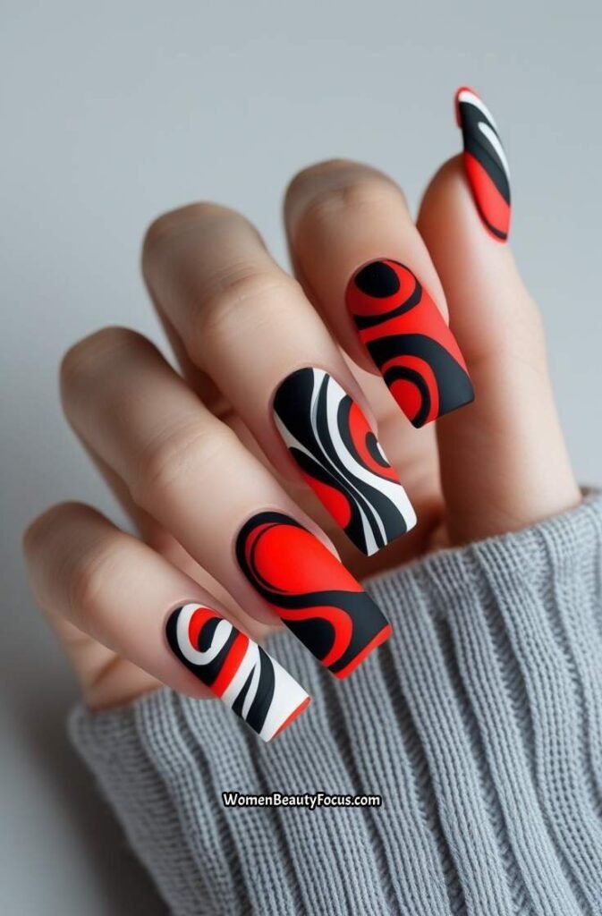 2. Bold Abstract Nail Art for a Creative Touch