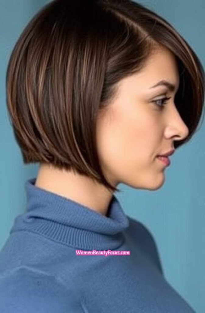 2. Chic Bob with Side Swept Bangs Side View