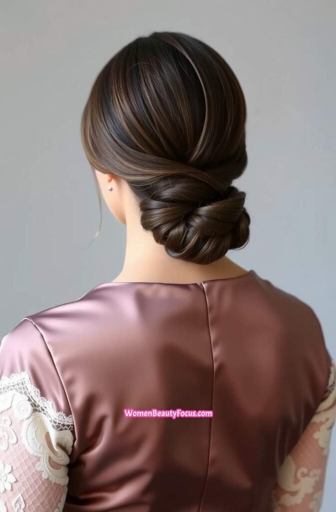 2. Classic Low Chignon Back View