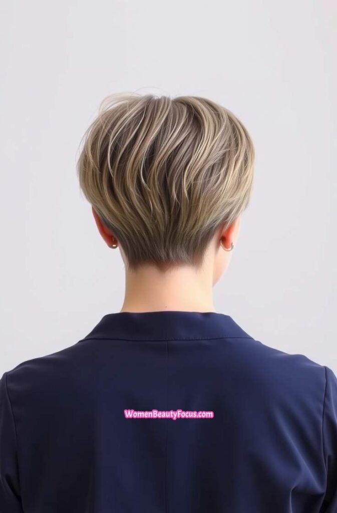 2. Clean Tapered Cut with Natural Volume Back View