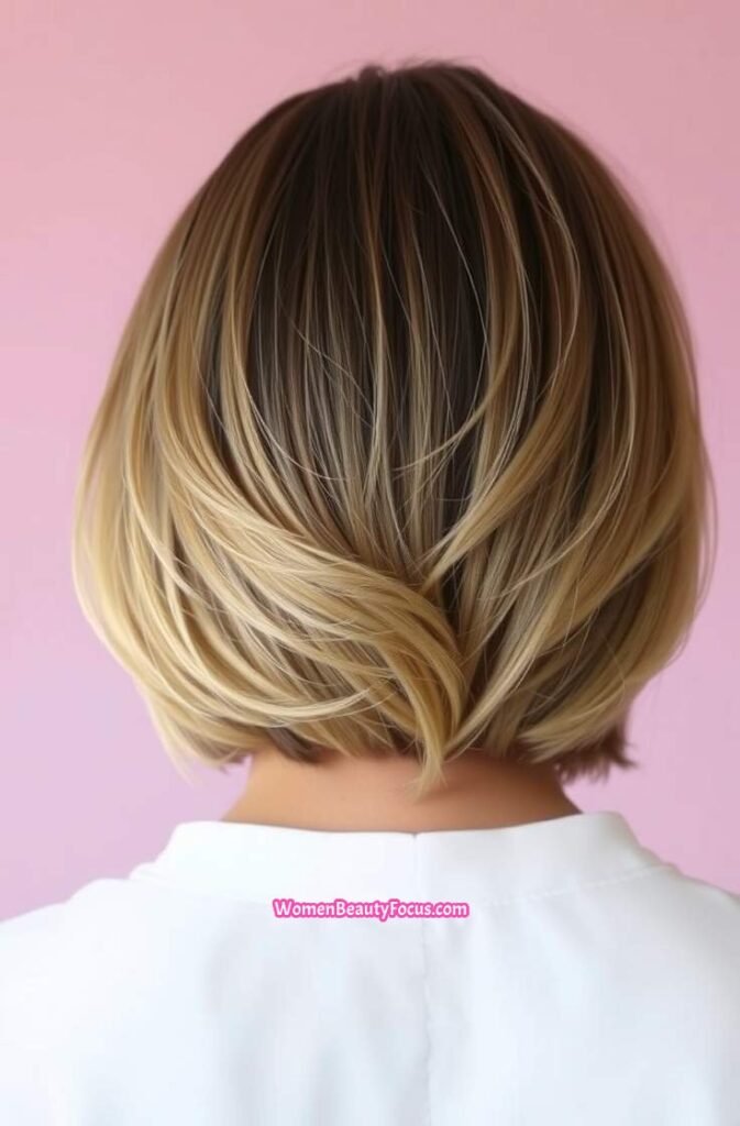 2. Elegant Angled Bob Back View