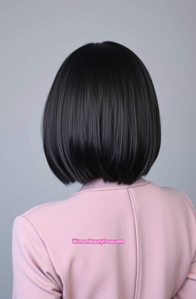 2. Elegant Quick Weave with Sleek Bob Back View