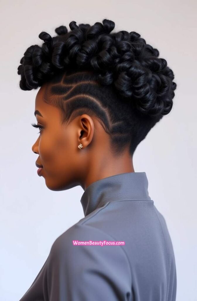 2. Elegant Tapered Cut with Coils Side View