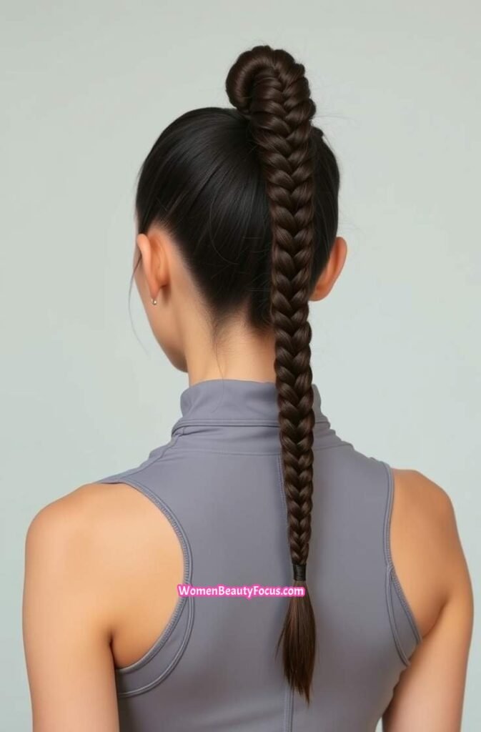 2. High Braided Ponytail Back View