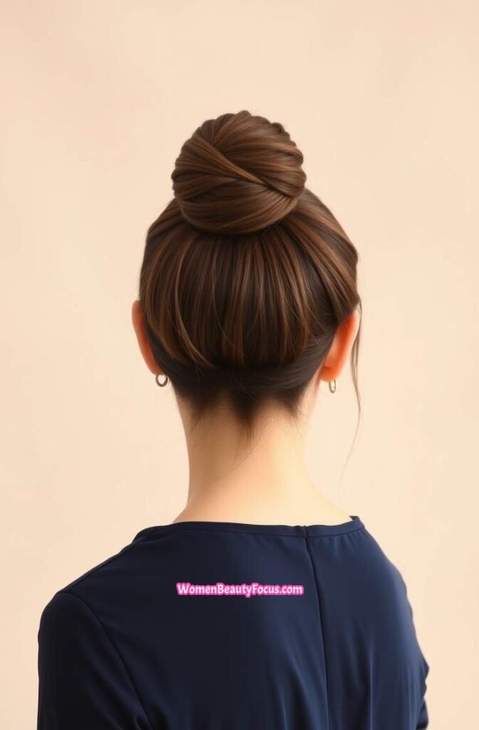 2. High Sleek Bun Back View