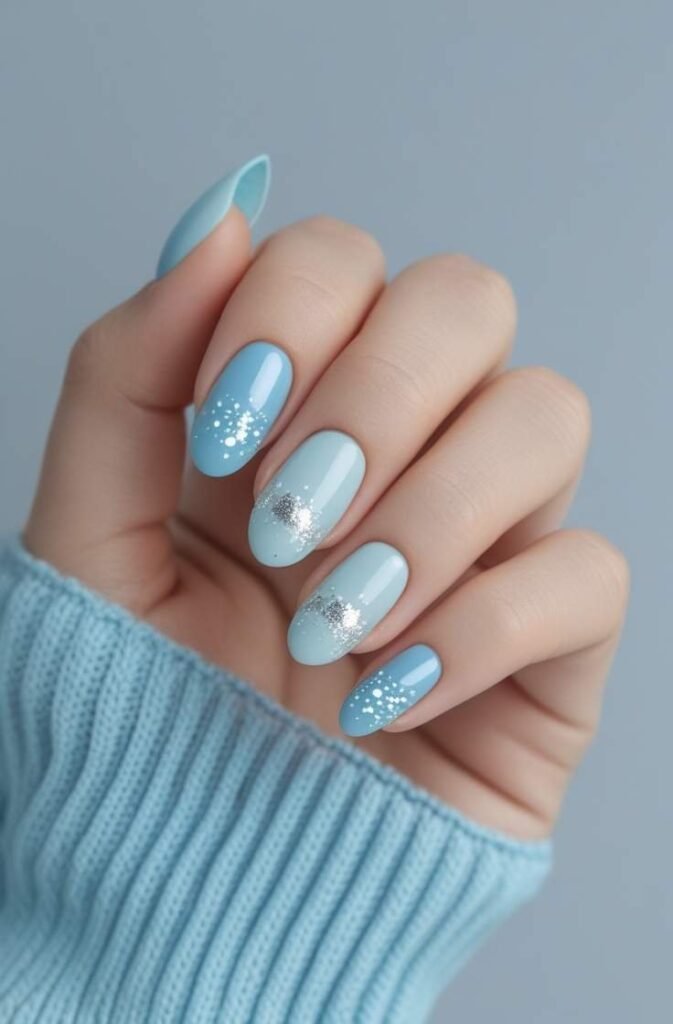 2. Light Blue Minimalist Nails