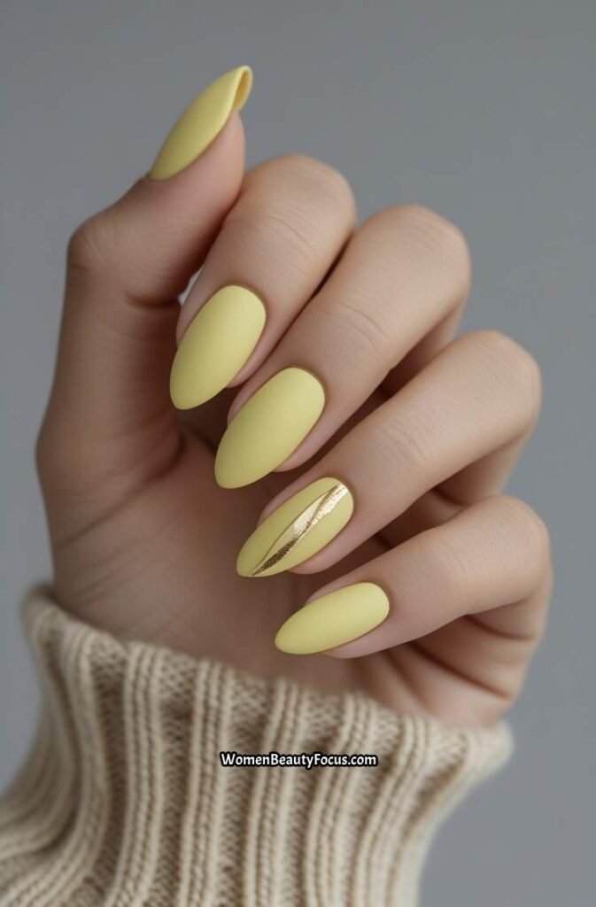 2. Matte Yellow with Gold Accents