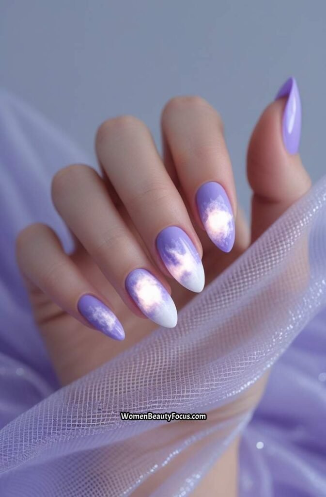 2. Pink Aura Nails with Holographic Sheen