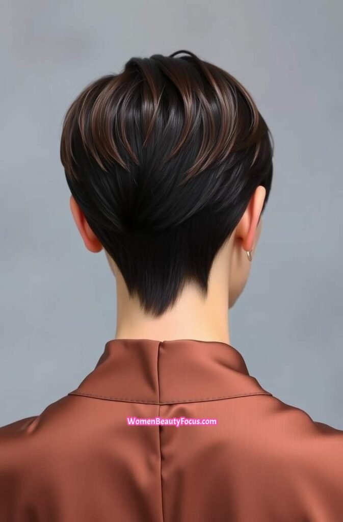 2. Sleek Bixie with Undercut Detail Back View