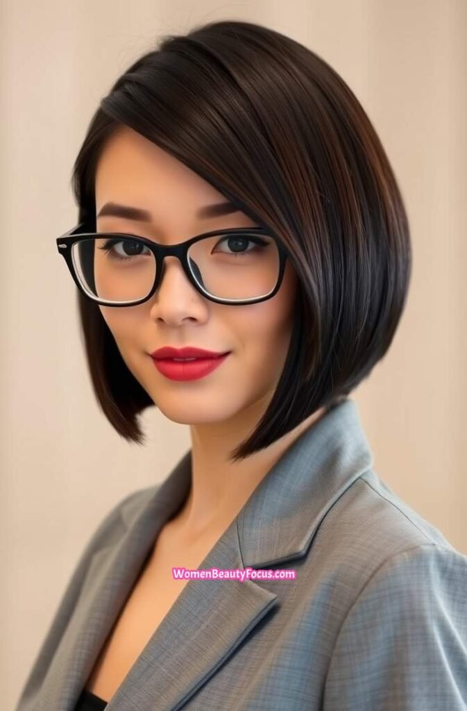 2. Sleek Bob with Straight Edges