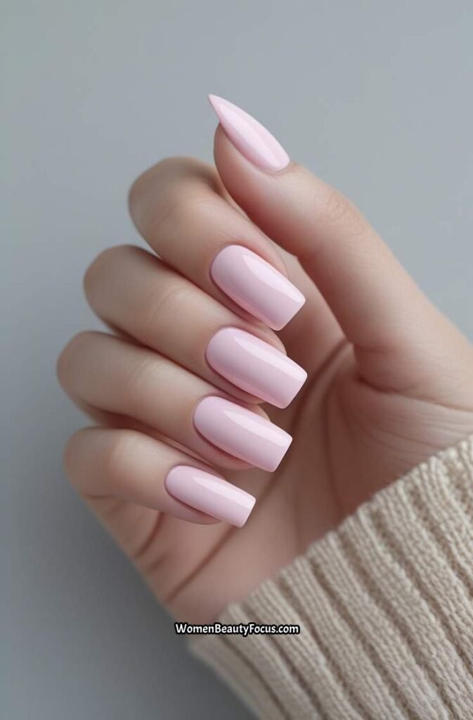 2. Soft Pastel Pink Nails for a Subtle Look