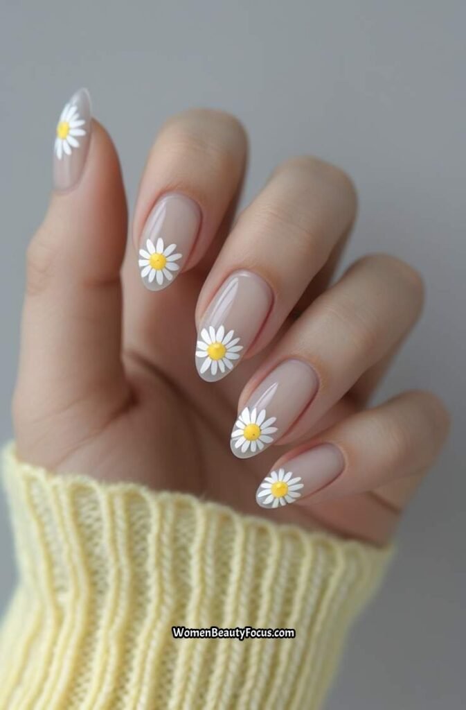 2. White Daisy Tips on Sheer Base