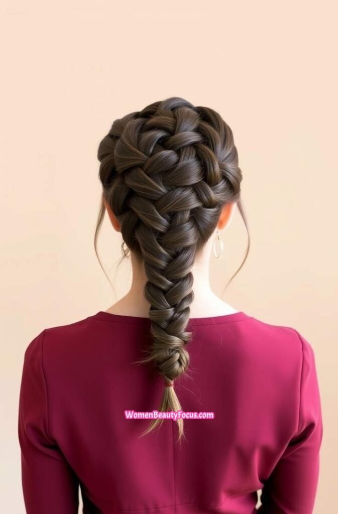 20. Back View of a Woman with Braided Updo Back View