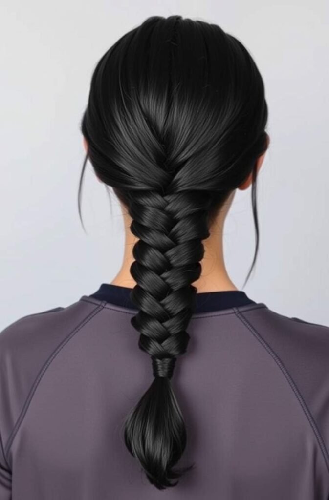 20. Braided Low Ponytail Back View