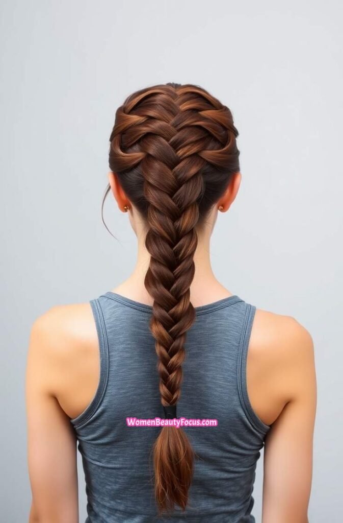 20. Braided Ponytail for a Stylish Edge Back View
