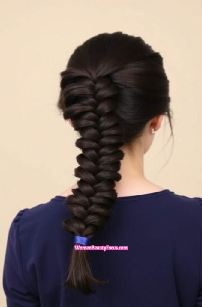20. Braided Ponytail with Volume Back View
