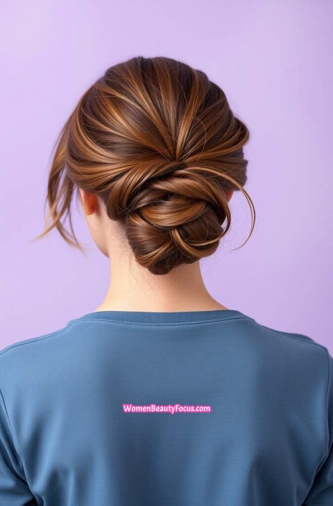 20. Casual Knotted Bun Back View